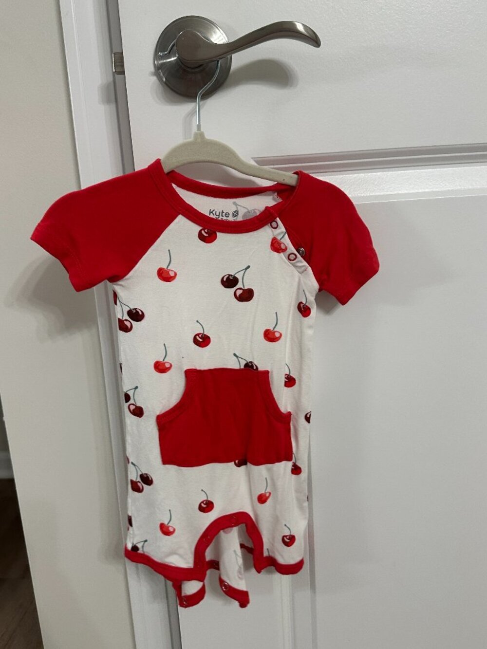 KYTE BABY Shorts Cherry Romper Short Sleeve Size 6-12 Months